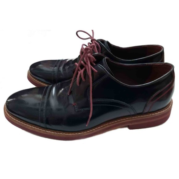 Ted Baker Layke Cap Toe Dress Shoes Navy Blue Men's Size USA 9M - Picture 4 of 5